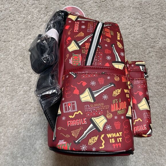 NEW A Christmas Story Leg Lamp Mini Backpack Loungefly Red Holiday Christmas Tag - Picture 9 of 12